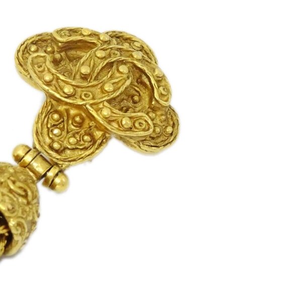 Chanel Fringe Dangle Earrings Clip-On Gold 94A - Picture 4 of 4